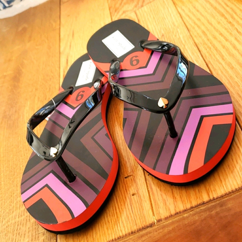 NWT Kate Spade | Manette Striped Flip Flops